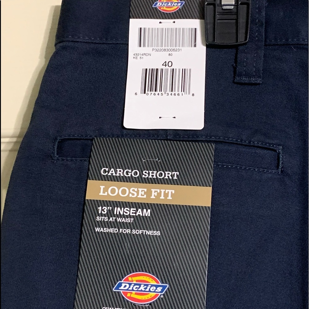 Dickies Cargo Shorts Navy Blue Size 40 New Men’s - Picture 2 of 3